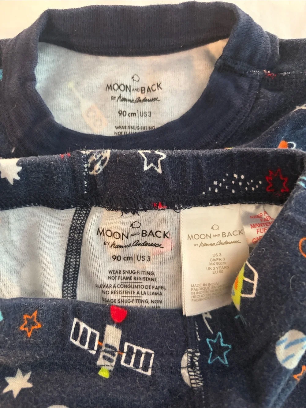 Toddler Navy Space-Print Pajama Set